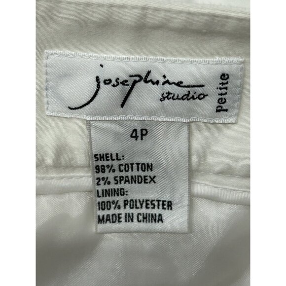 Josephine Studio White Cotton Blend Straight Pencil Skirt SZ 4 Petite - Picture 4 of 7